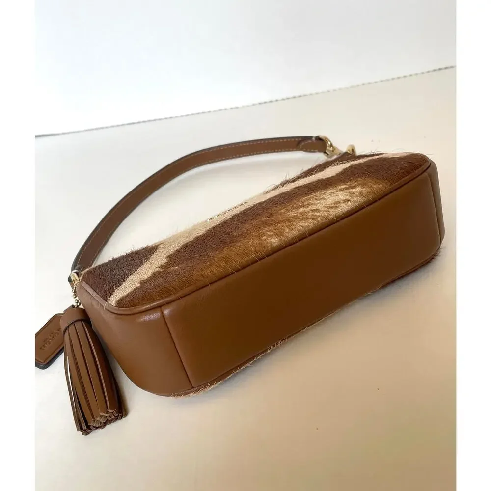 Coach Nolita 19 Wristlet Haircalf Cow Print Leather CDW34  B